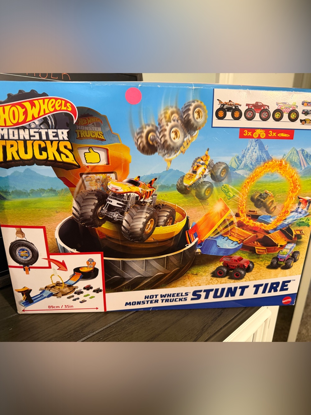 Hot Wheels Monster Trucks Stunt Tire Playset - Blue & Orange
